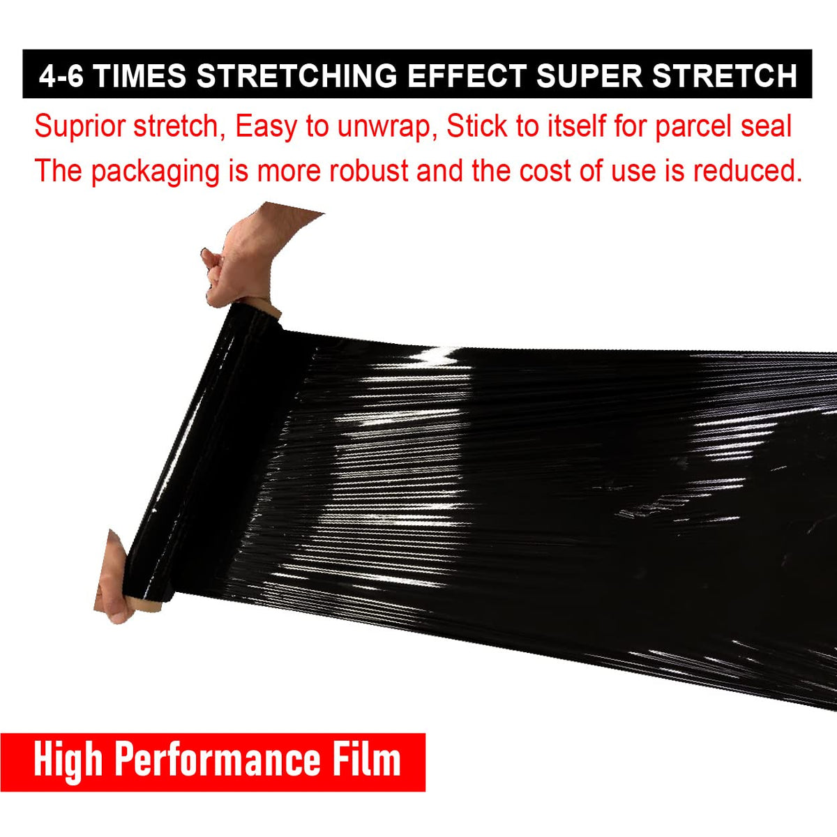 JeeJaan® 1 Roll Clear Pallet Wrap 400mm x 250m 20mu | Tear Resistant Stretch Film | Water & Moisture Proof Pallet Stretch Shrink Wrap | Multi-Use Strong Pallet Stretch Wrap