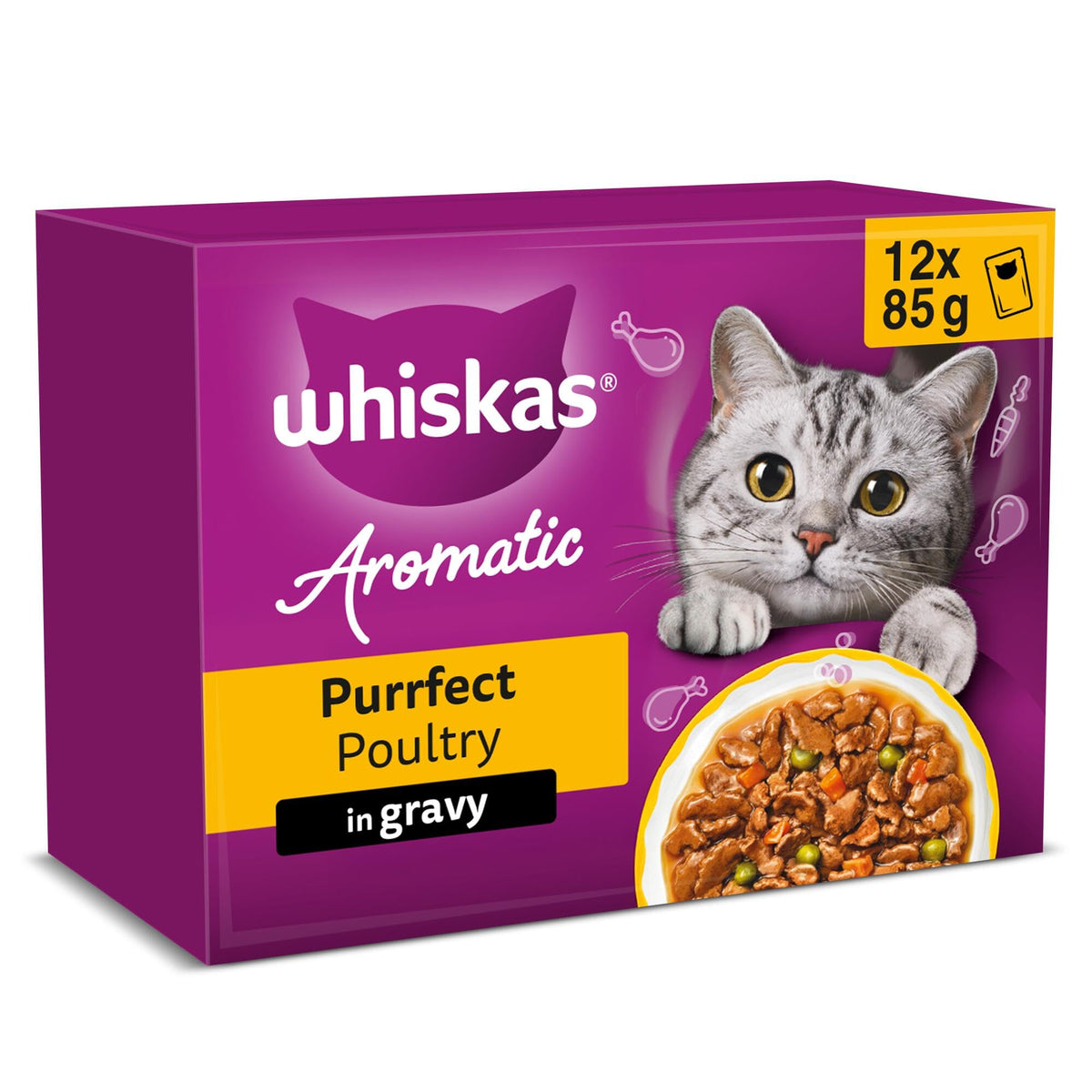 WHISKAS AROMATIC Adult Wet Cat Food in Gravy 40x85g Fragrant Fusions