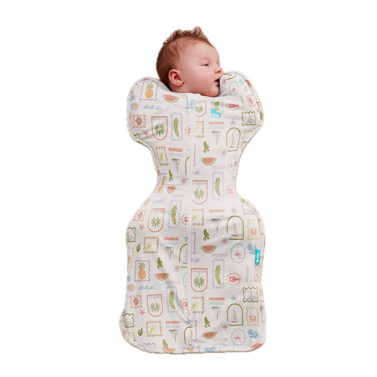 Love To Dream™ Swaddle UP™, Newborn 2.2-3.8 kg - Grey, Snug Fit, Supports Healthy Sleep Routine, 1.0 Tog - Ideal for 20-24°C Temperatures, Machine Washable Cotton & Double Zip for Easy Nappy Changes