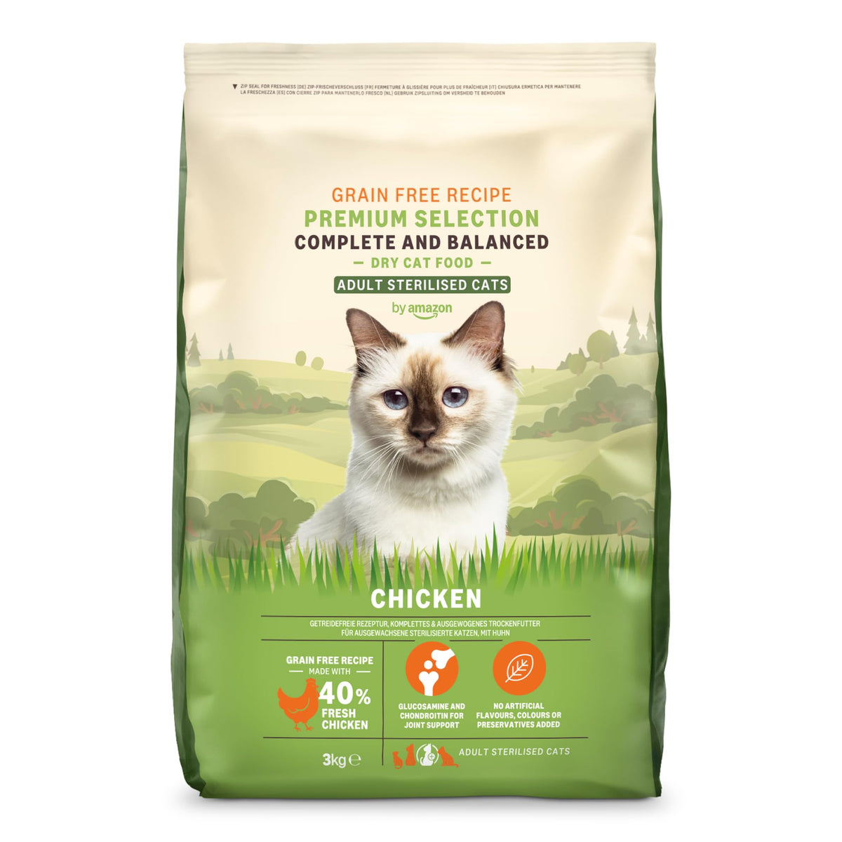 by Amazon Dry Cat Food for Adult Cats, Grainfree Recipe with Fresh Salmon, 1 Pack of 3kg (Previously a Lifelong brand, same product)