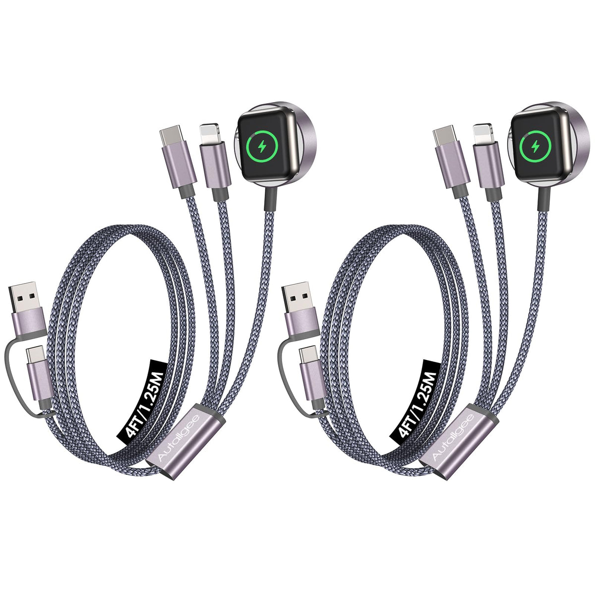 Upgraded 3 in 2 Apple Watch Charger iPhone Charger Cable Travel Essentials