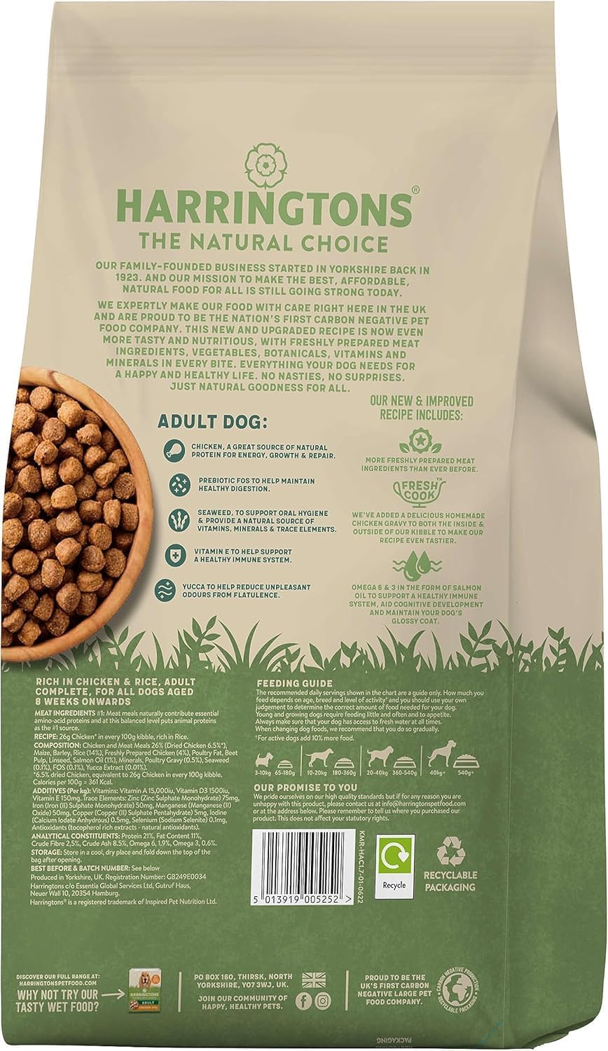 Harringtons Complete Dry Adult Dog Food Turkey & Veg 15kg