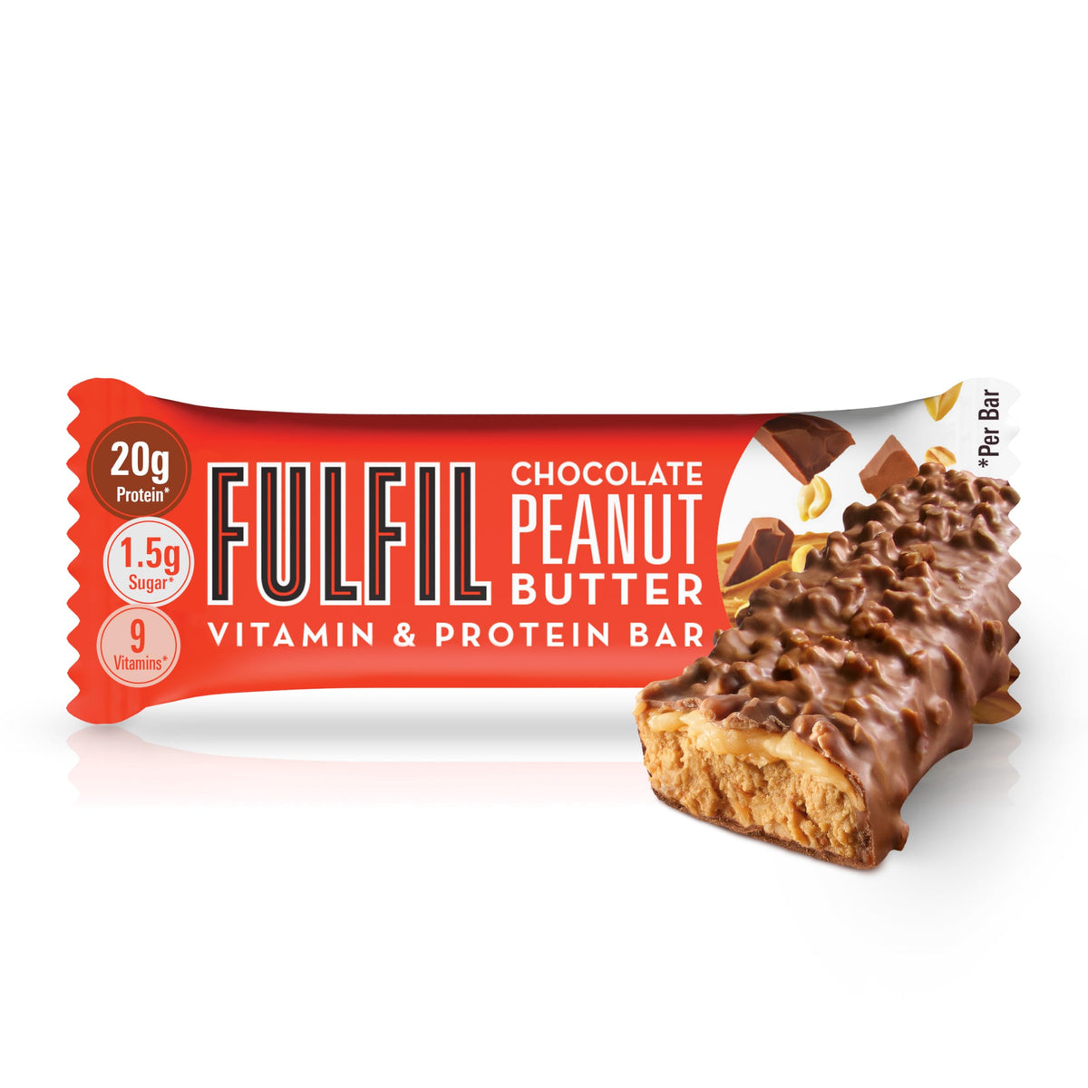 FULFIL Vitamin and Protein Bars, Chocolate Salted Caramel Flavour, 15 x 55g