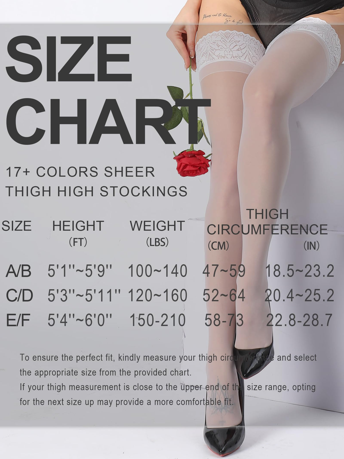 DancMolly Silky Thigh High Stockings, with 6+ Colors Sheer Silicone Lace Top Pantyhose for Women