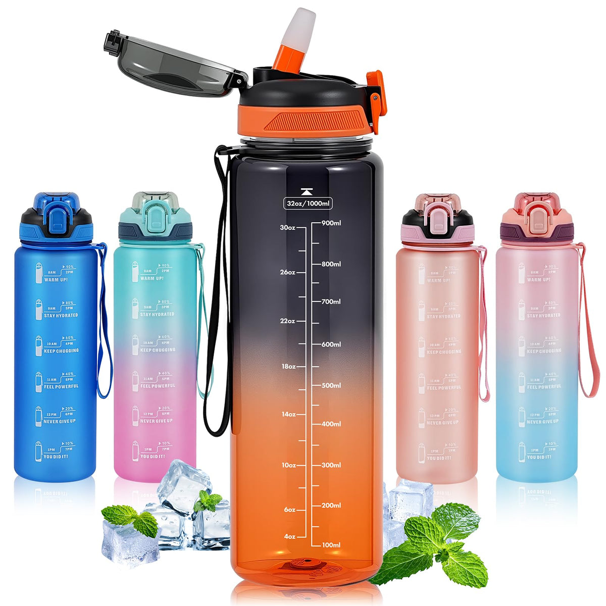 SEASEVEN Flat Water Bottle 750ML for Gym,School Office(Flat Pink)