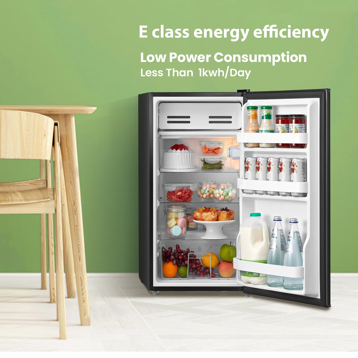 COMFEE' 80L Under Counter Fridge with 4-Star Ice Box, RCD80WH3UK(E)
