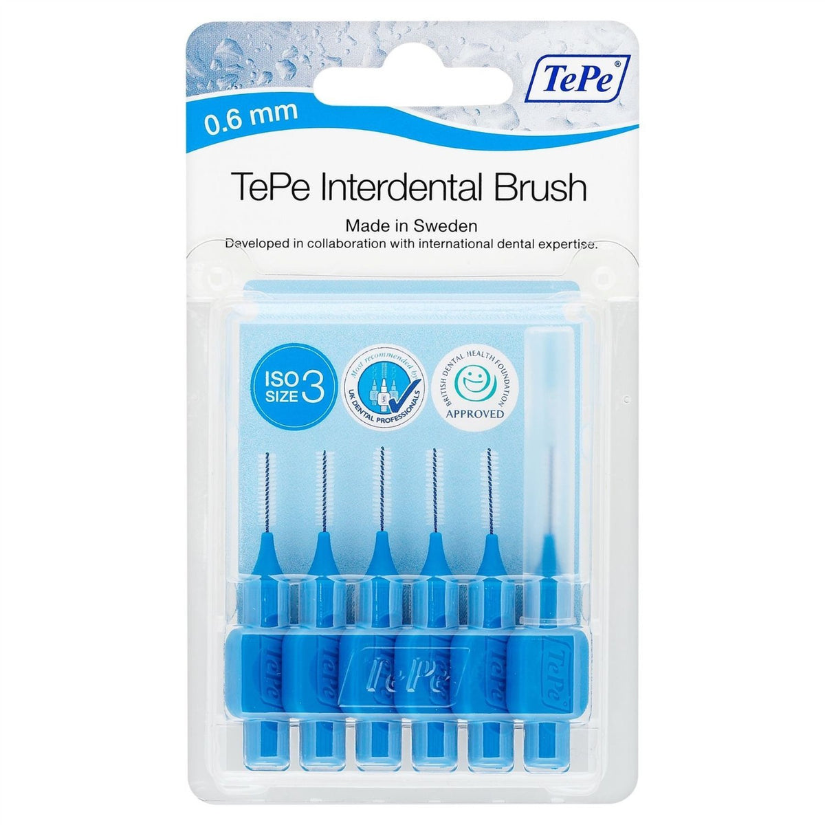 TePe Interdental Brush, Original, Blue, 0.6mm/ISO 3, 8pcs