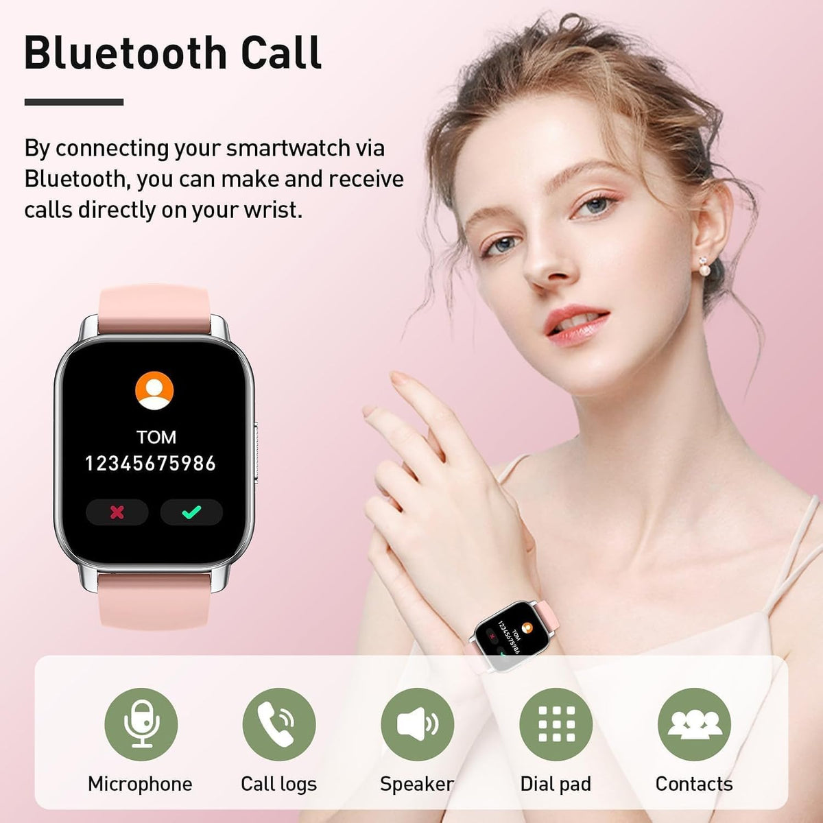 Cillso Smart Watch, Alexa Built-in, 1.83" Bluetooth Calling Fitness Watch