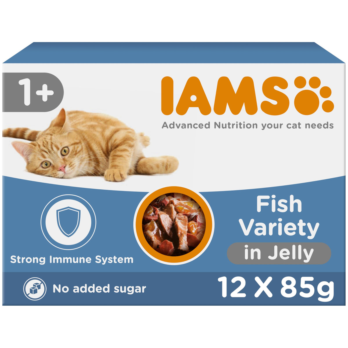 IAMS Adult Wet Cat Food Land & Sea in Jelly 72 x 85g