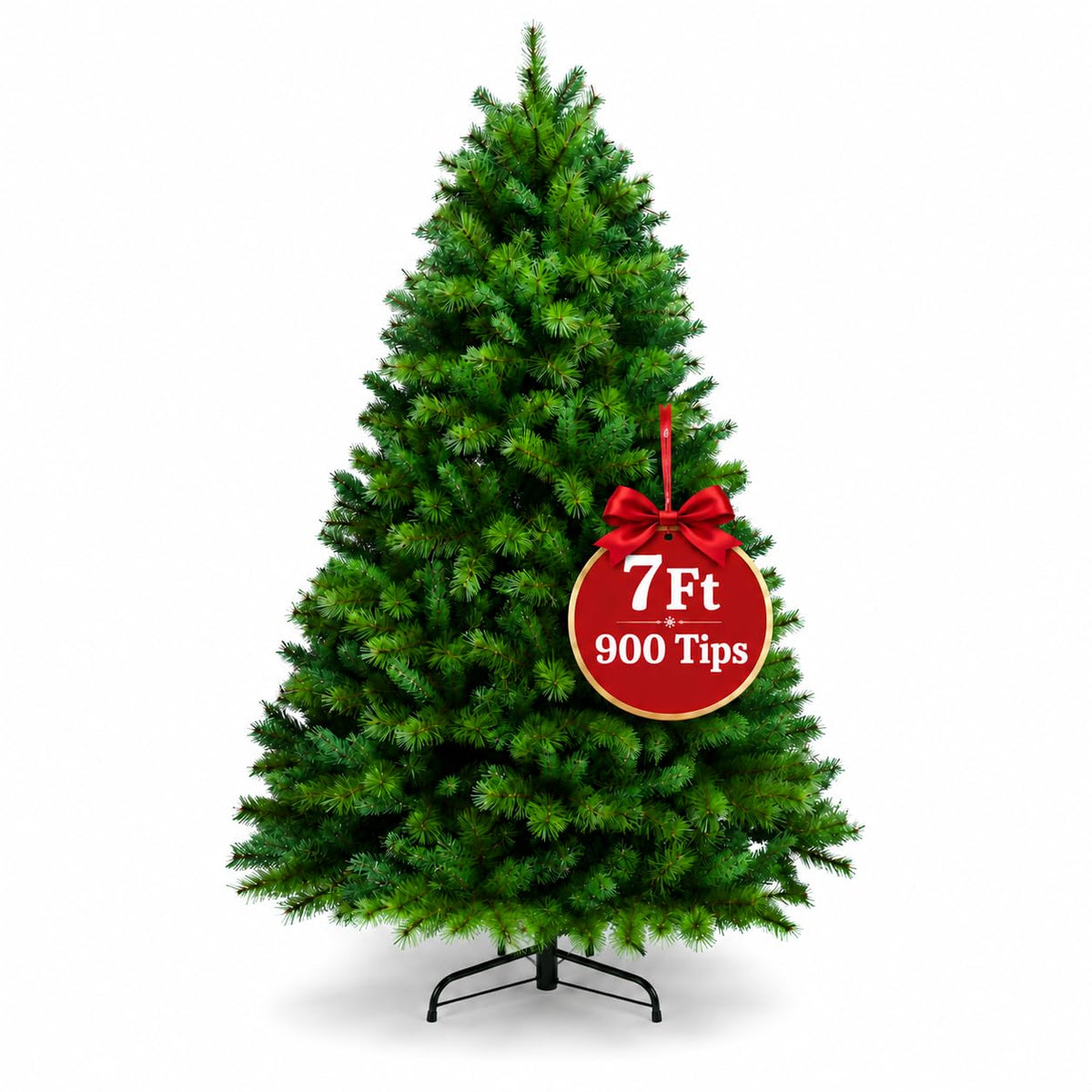 6ft (1.83M) Artificial Christmas Tree, Realistic Green with Metal Stand