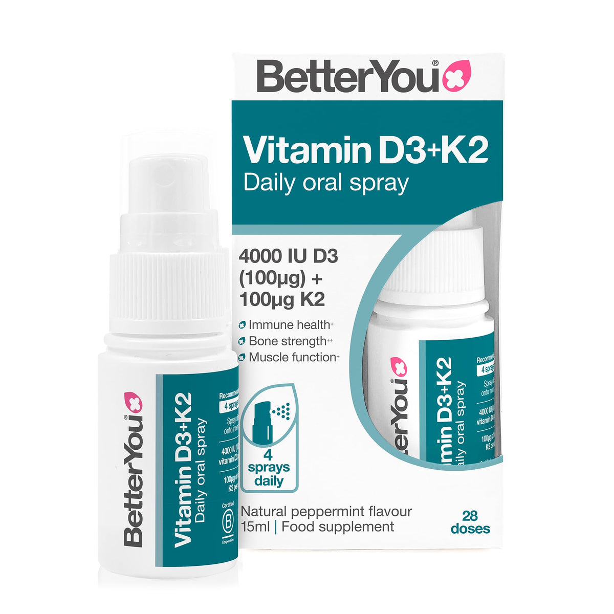 Vitamin D3 3000iu and Vitamin K2 MK-7 75μg, High Strength Oral Spray
