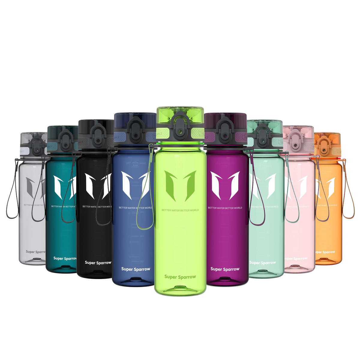 Sparrow Water Bottle 500ml/750ml/1L BPA-Free Tritan Drinks Bottle One-Click