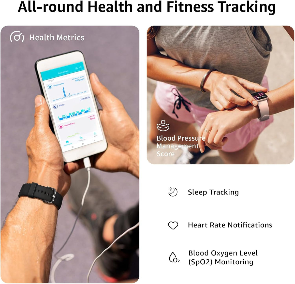 Smart Watch for Men Women Answer/Make Call, 1.85" Smartwatch, Fitness Watch with Heart Rate Blood Pressure Sleep Monitor, 140+Sports, IP68 Waterproof Step Counter Watch Compatible with Android IOS