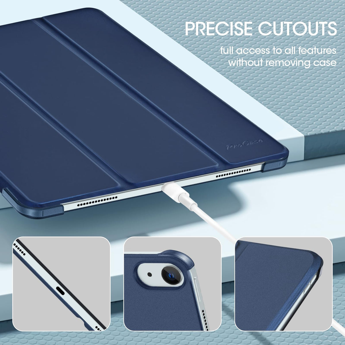 ProCase for iPad Air 13 Inch Case M4/M3/M2(2026/2025/2024), Black