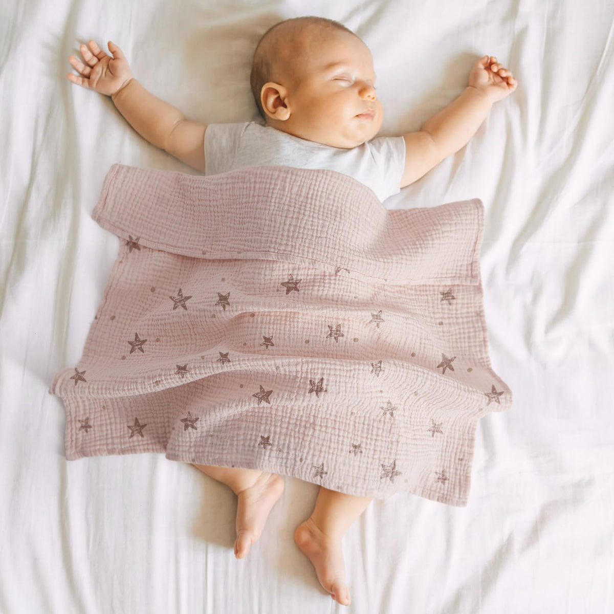 Susurration Muslin Cloths for Baby, 100% Cotton Baby Muslin Squares Cloths for Newborn Boy and Girl, Soft, Breathable and Extremely Absorbent Baby Muslin Burp Cloths, 60 x 60 cm, 5 Pack