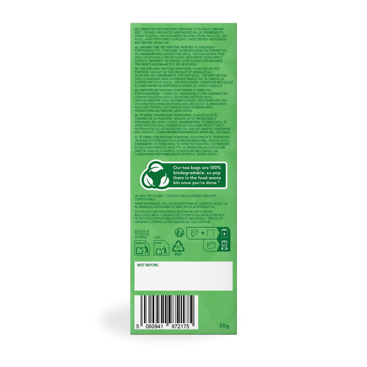 PerfectTed Matcha Powder | Organic Ceremonial Grade Japanese Matcha | 30g