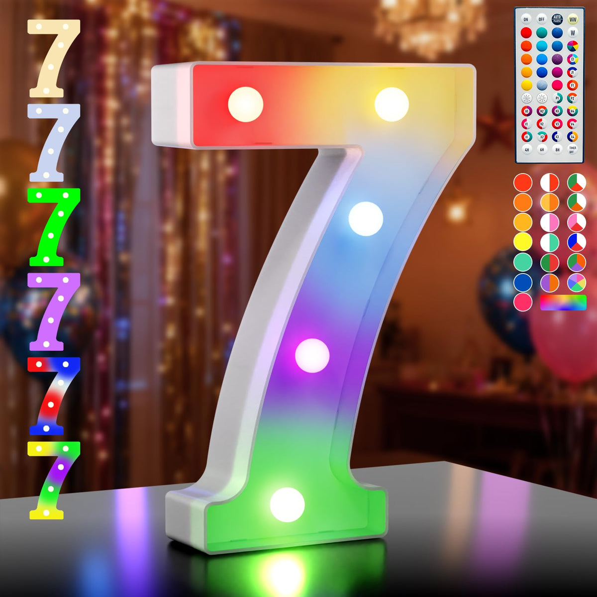 Ledido Pink Glitter Light Up Number 80 for 80th Birthday Decorations