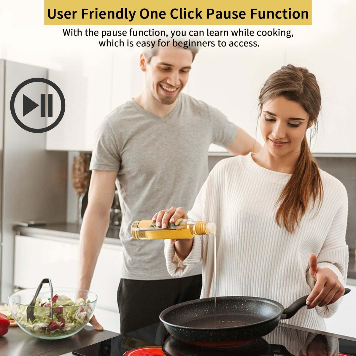 Double Ceramic Hob with Handle, Plug in 2 Ring Electric Hob