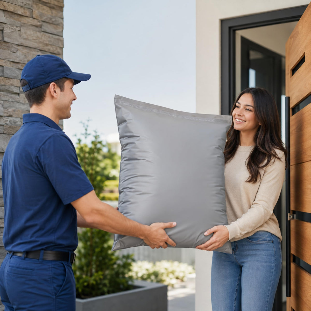 Large Postage Bags for Clothes Vinted - 25 Packs 17x24 Inch Mailing Bags, Self Seal Waterproof Parcel Bag - Heavy Duty Grey Poly Mailers for Packaging, Shipping & Delivery - (432 x 610 mm)
