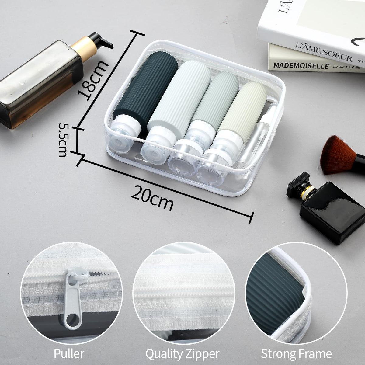 Mrsdry Travel Bottles for Toiletries, 16 Pack Silicone Travel Bottles Set, Leakproof Travel Size Toiletries, BPA Free Travels Containers for Toiletries, Traveler Accessories for Shampoo Conditioner