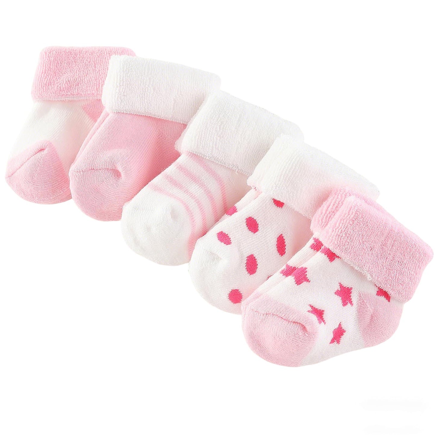 Baby Terry Warm Socks - Unisex baby Boy and Girl socks 0-12 Months Toddler Cute Cotton Socks Cozy Thick thick newborn sock 5 Pack