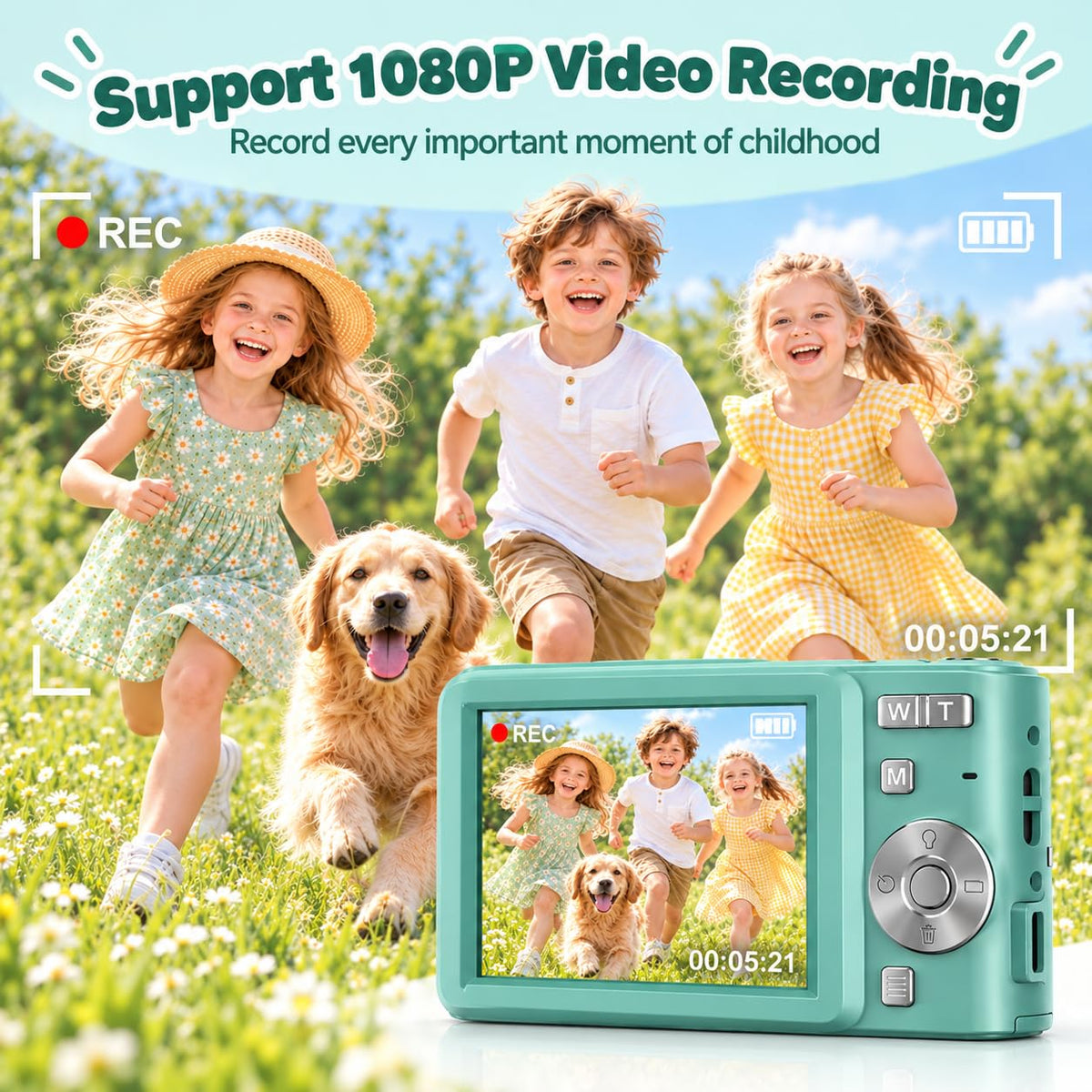 Digital Camera, 1080P FHD Vlogging Camera 50MP Compact Portable Photo Camera with 2.4" Screen, 16X Digital Zoom Mini Small Pocket Camera for Kids Students with 1 Battery, 16GB Card (Black)