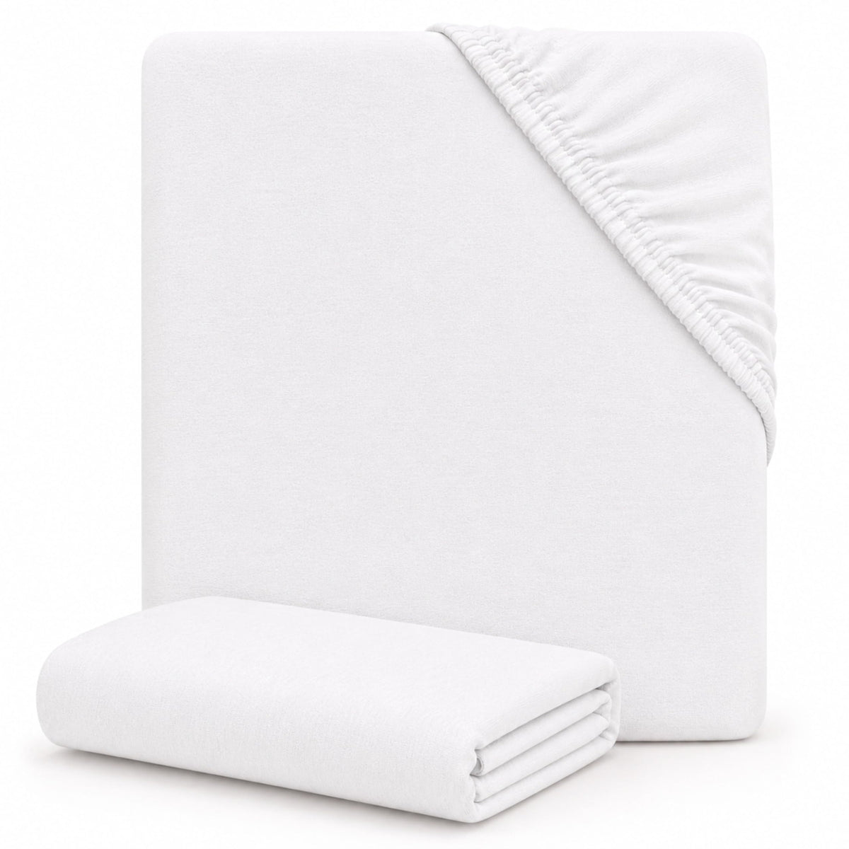 Dudu N Girlie Bedside Crib Sheets 85x51cm – Pink, 2 Pack, Soft Jersey Cotton Fitted Bedding for Co Sleeper & Baby Cribs
