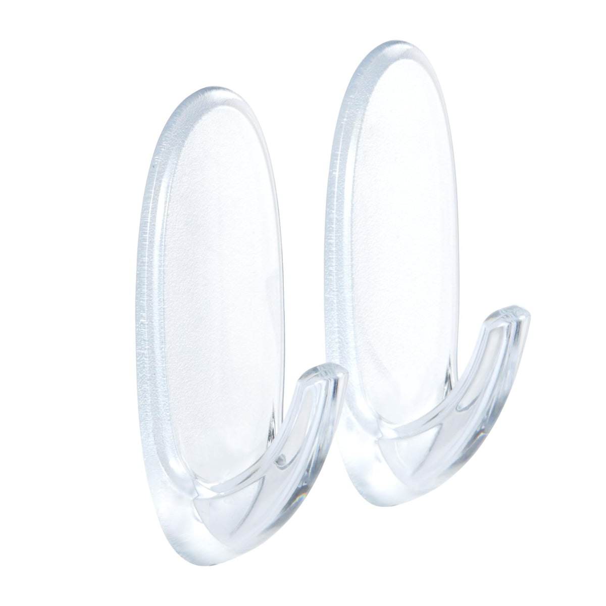 Command Small Hooks with Clear Strips, Pack of 2 Hooks + 4 Adhesive Strips, Transparent - Indoor Use - Suitable for Hanging Items up to 450 g - Damage Free Hanging