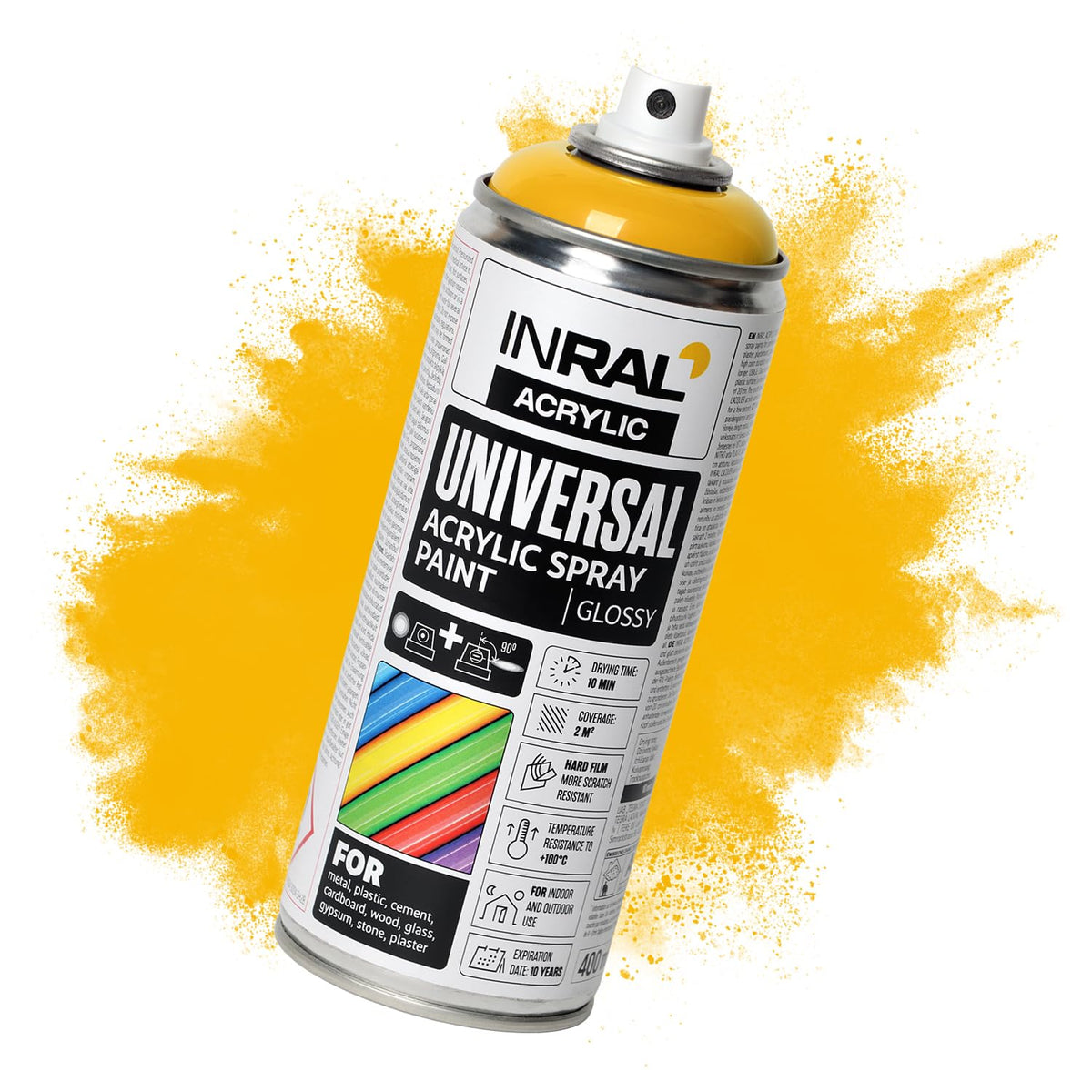 Acrylic Spray Paint Pure White Matt RAL9010 [400ml] – Universal Spray for Metal, Plastic, Wood & Stone – High-Coverage, UV & Rain Resistant – Indoor & Outdoor Use