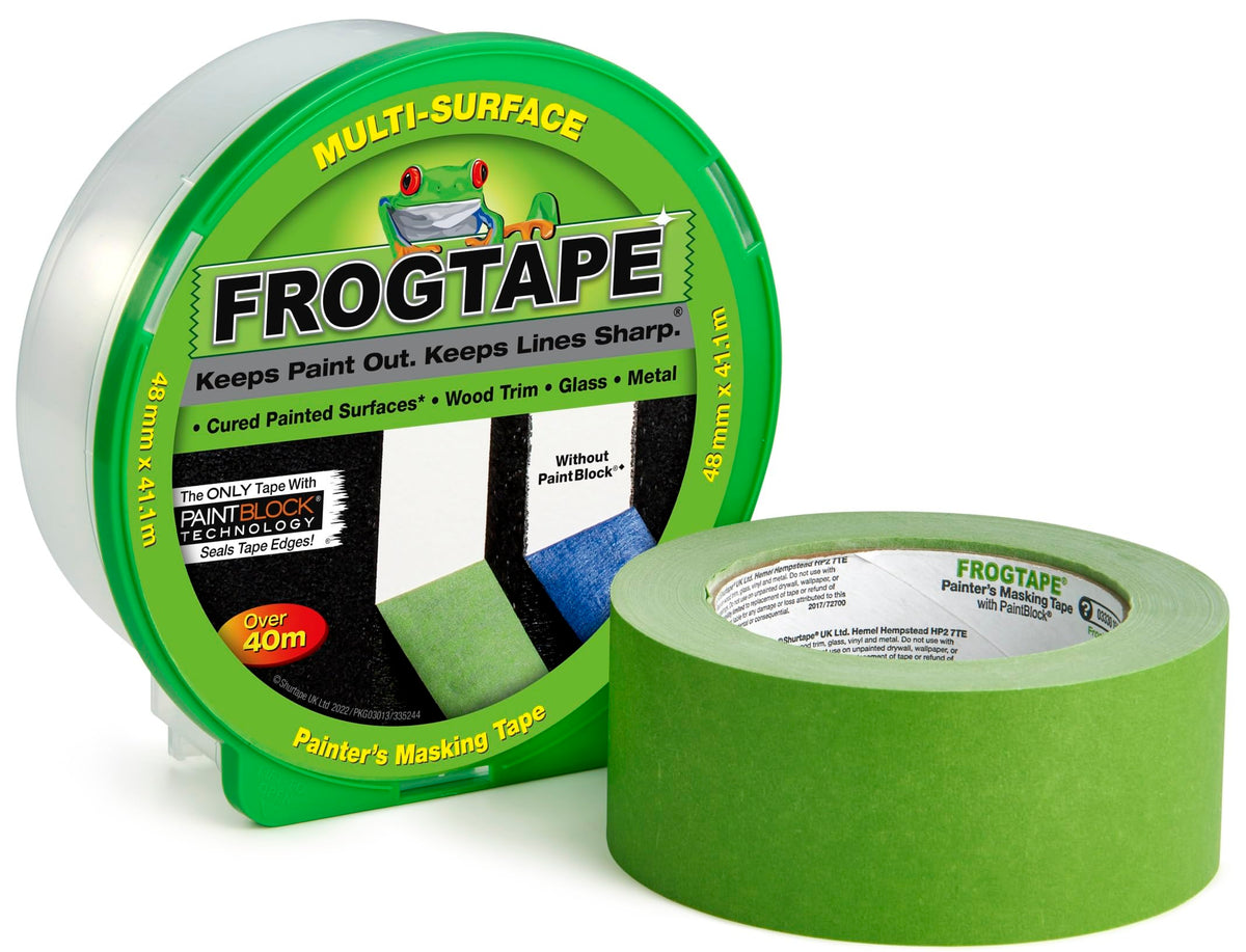 Frog Tape Green Multi Surface Painters Masking Tape, Indoor Painting and Decorating For Sharp Lines and No Paint Bleed 24mm x 55m