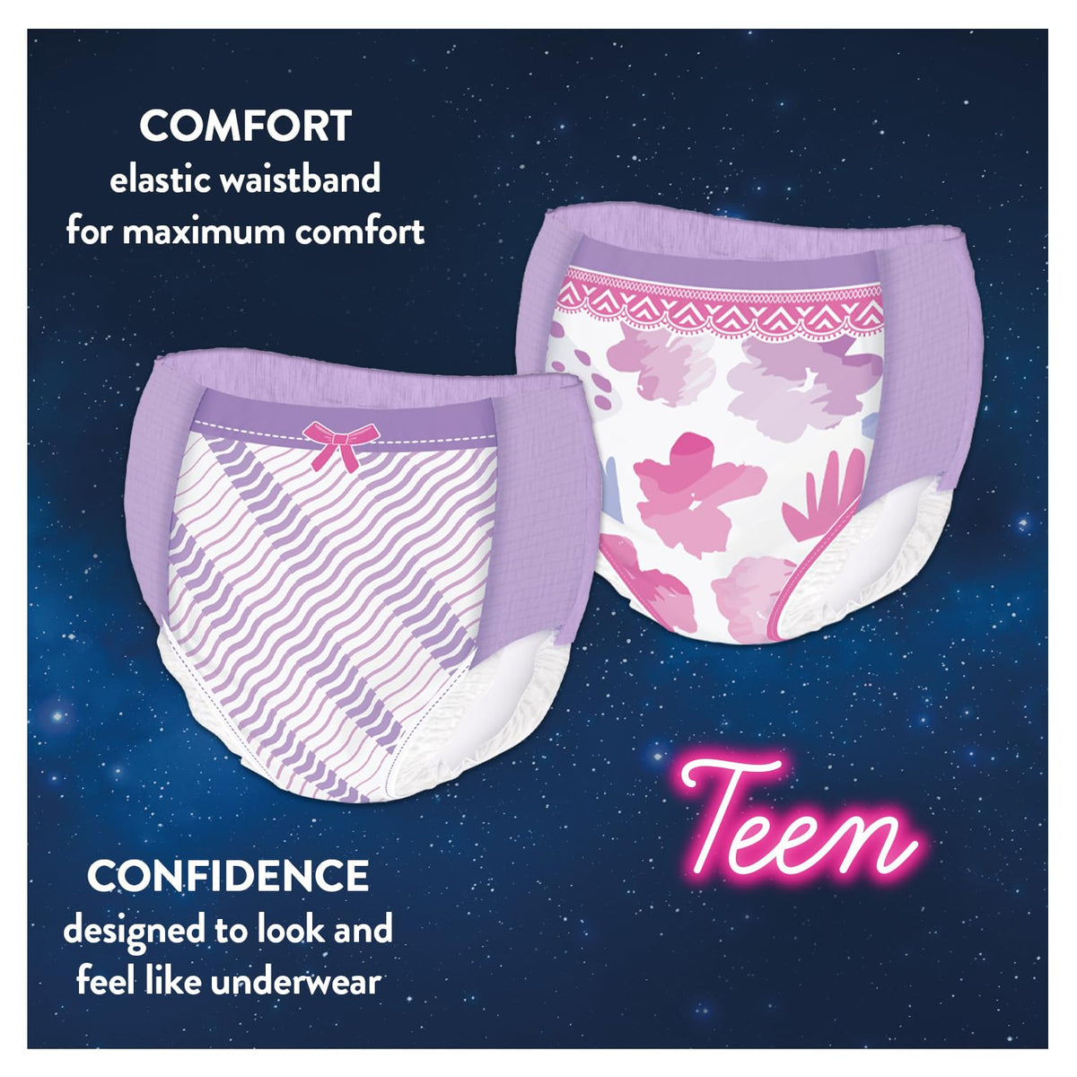 HUGGIES DryNites Pyjama Pants, Girl's 4-7 Years (17-30KG), 30 x Bedwetting Pants, Up to 100% Leak Free Nights