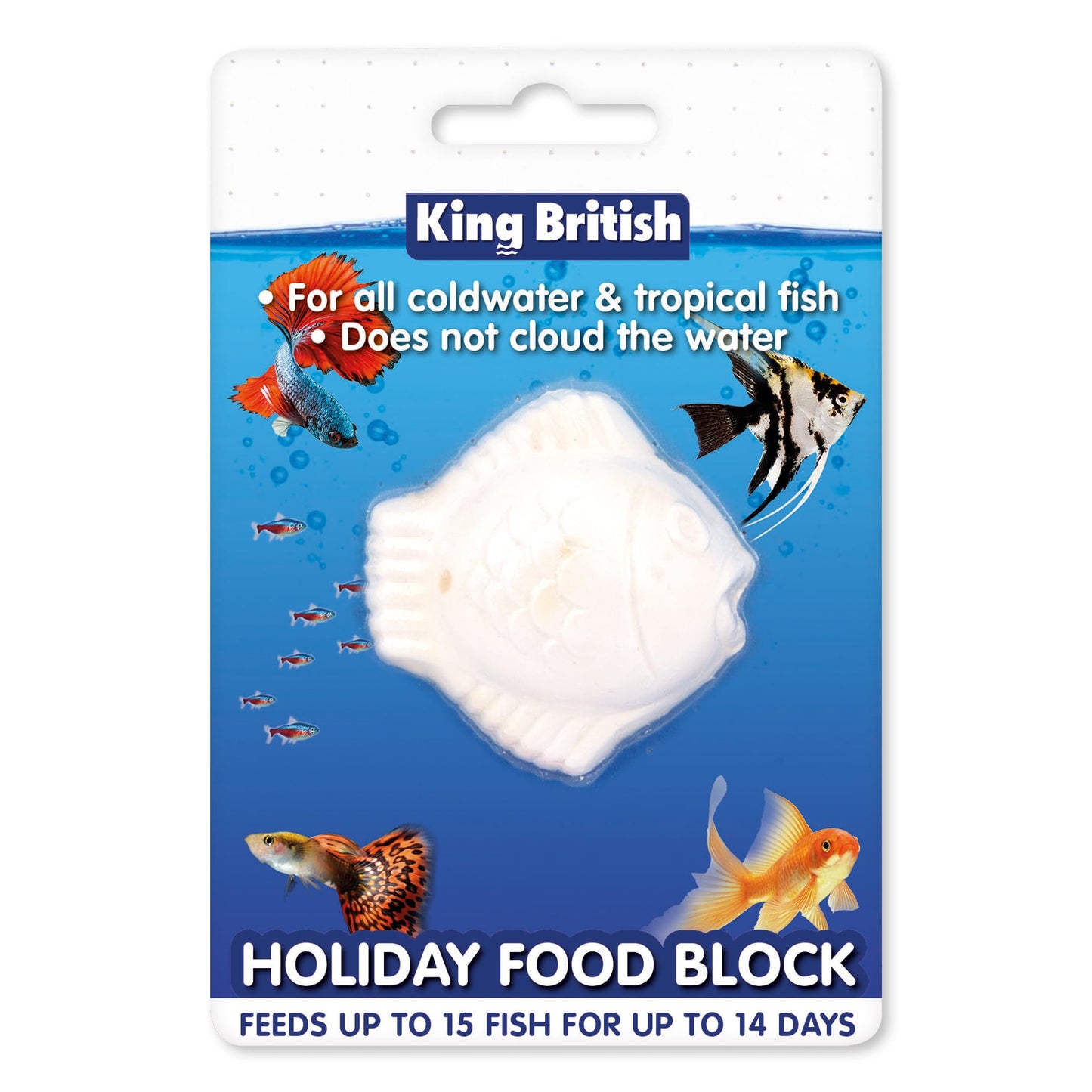 King British – Holiday Block Food – For Coldwater & Tropical Fish – Ideal for Leaving your Fish over Holidays – Does Not Cloud Water Ingredients – Helps keep Fish Healthy & Active