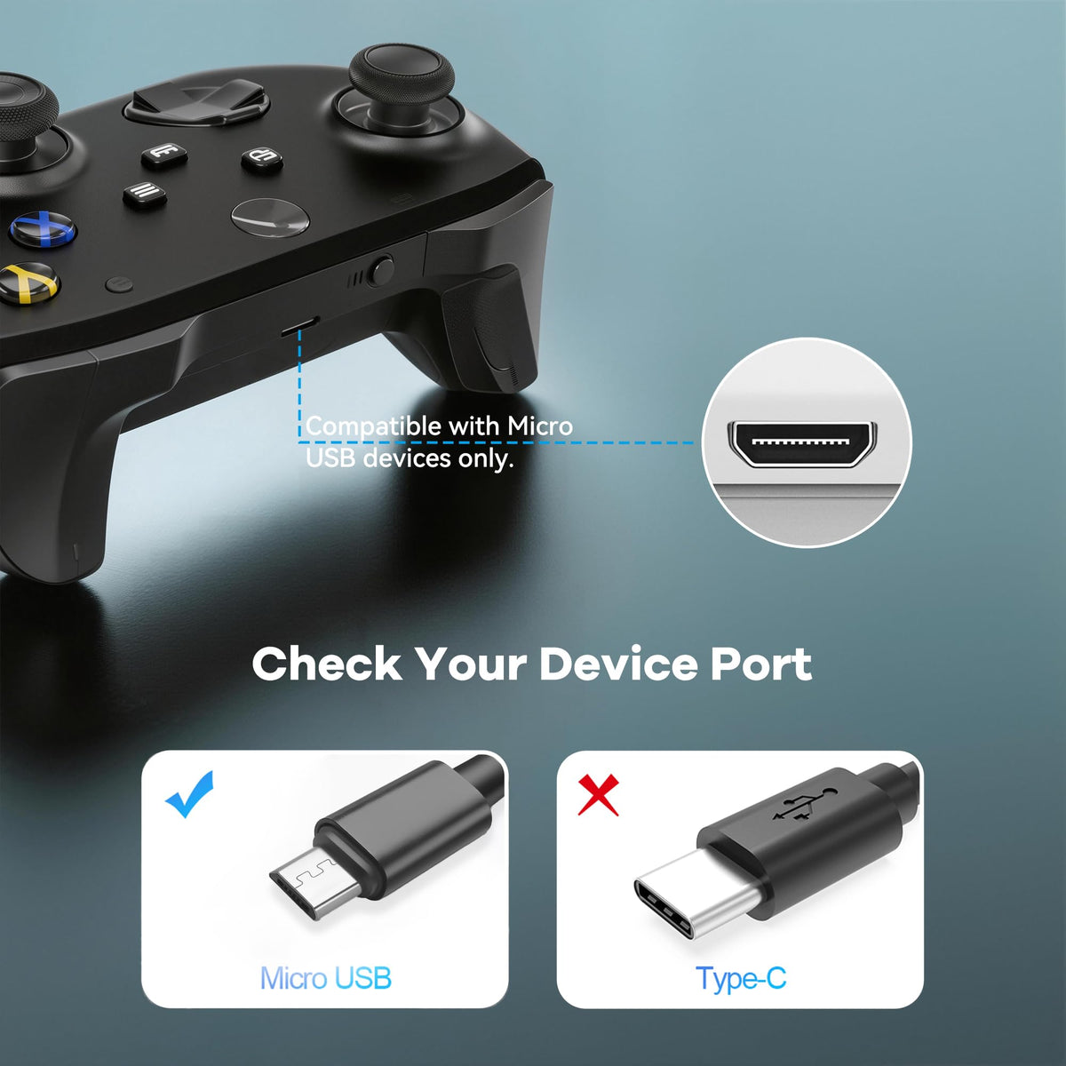 Superer 1.5 M 2 Pack Micro USB Charger Cable Fit for Sony PS4, Xbox One