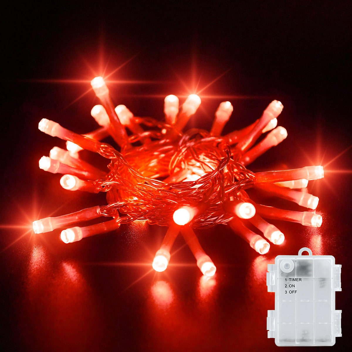 Dalugo Battery Fairy Lights, 3M 30 LED Warm White String Lights with 6h Timer, IP65 Waterproof Battery Powered Fairy Lights for Indoor Outdoor Christmas Decorations