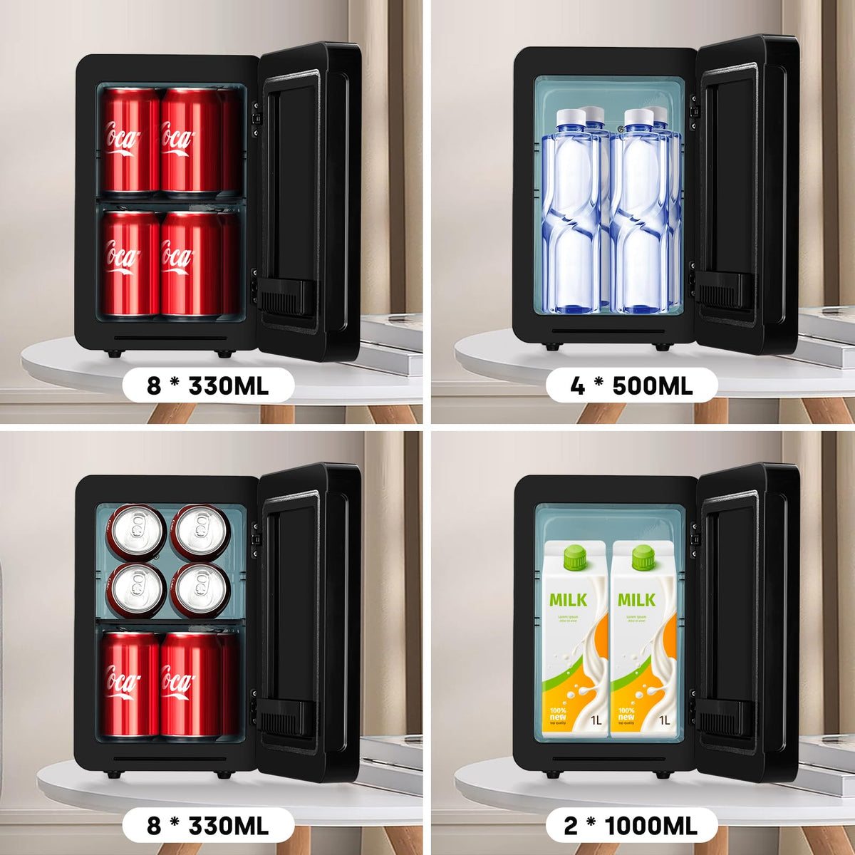 Enventor Mini Fridge, 6 Litre 8 Can Portable Cooler and Warmer, AC+12V DC