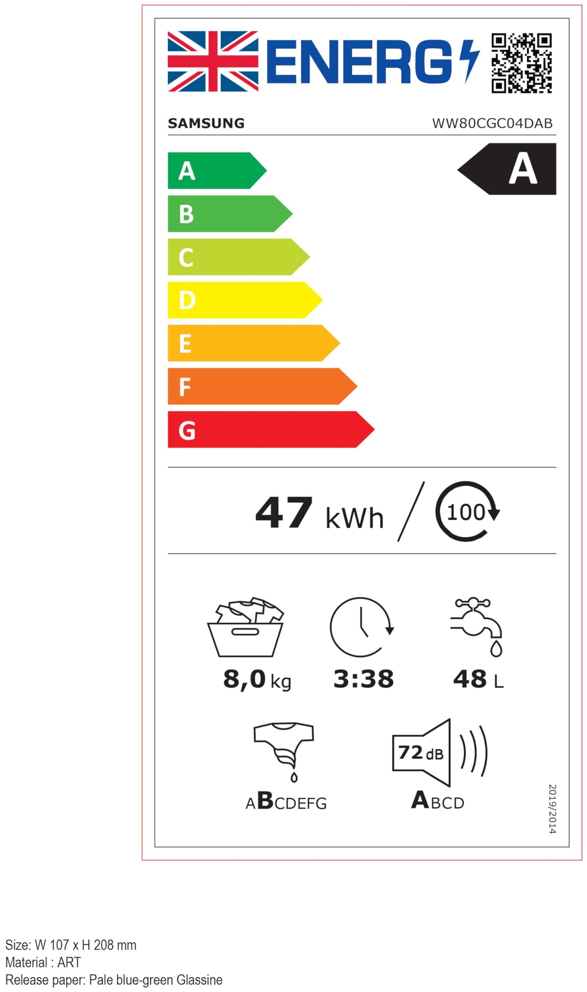 Samsung Series 6 AI Energy Washing Machine, 9kg, 1400rpm, Black, WW90DG6U25LBU1