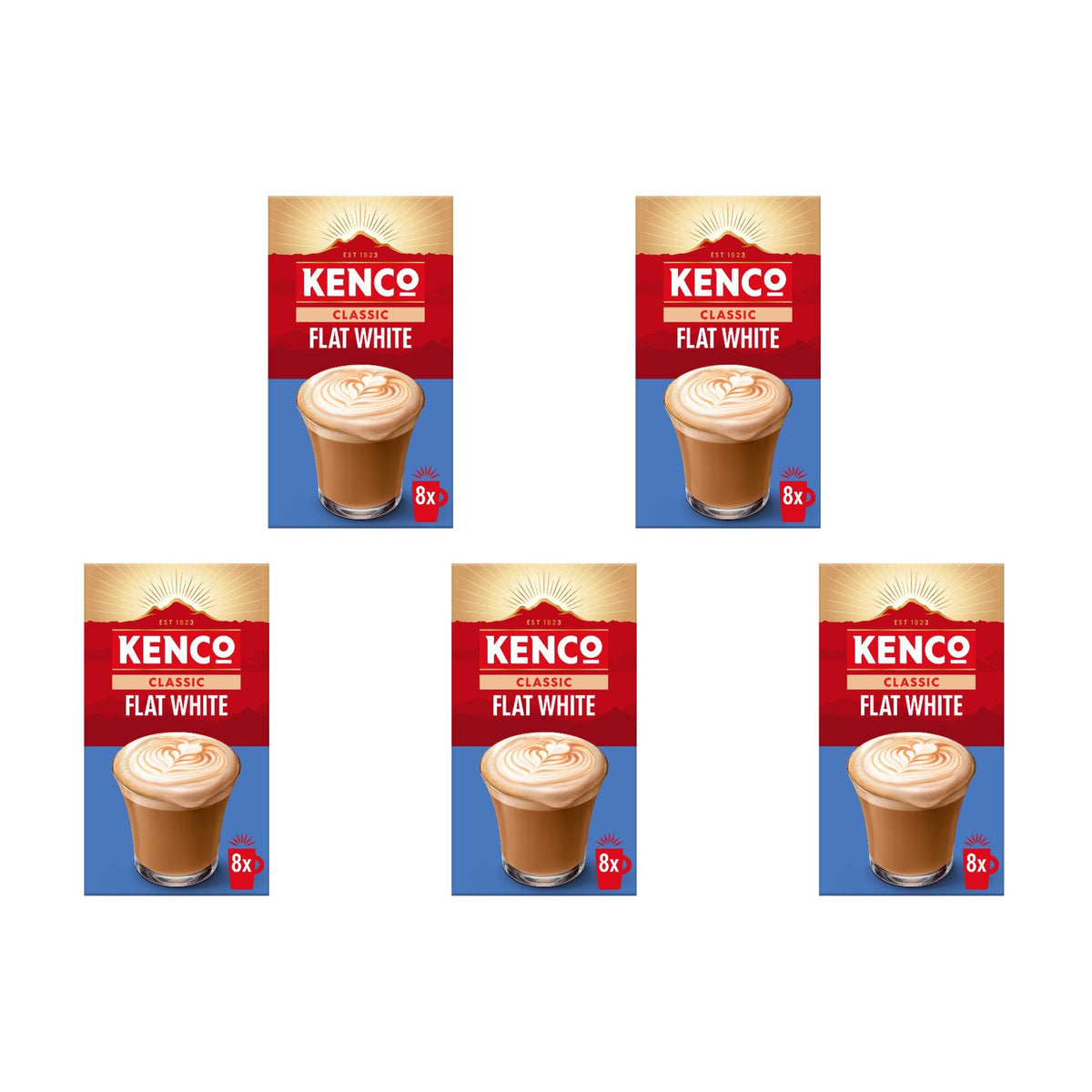 Kenco Iced Hot Salted Caramel Latte Sachets x8 (Pack of 5, Total 40 Sachets)