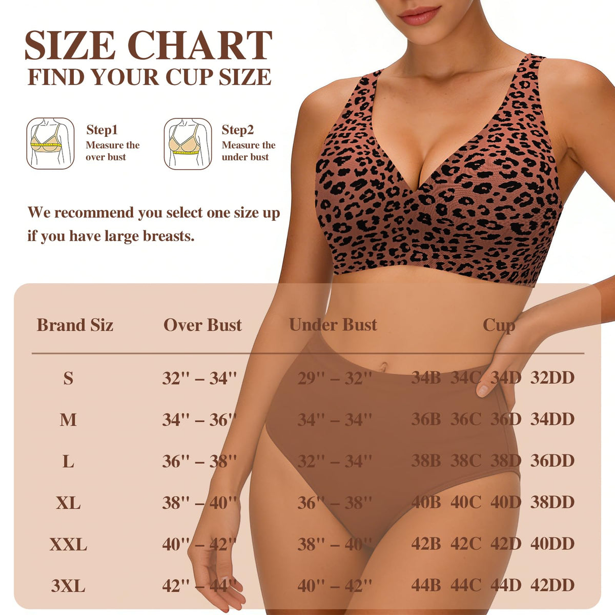 Seamless Jelly Bra,Full Cup Leopard Print Bra Comfort Sleep Jelly Push Up Bra Seamless No Under Wireless Bras for Women UK Everyday T Shirt Bras