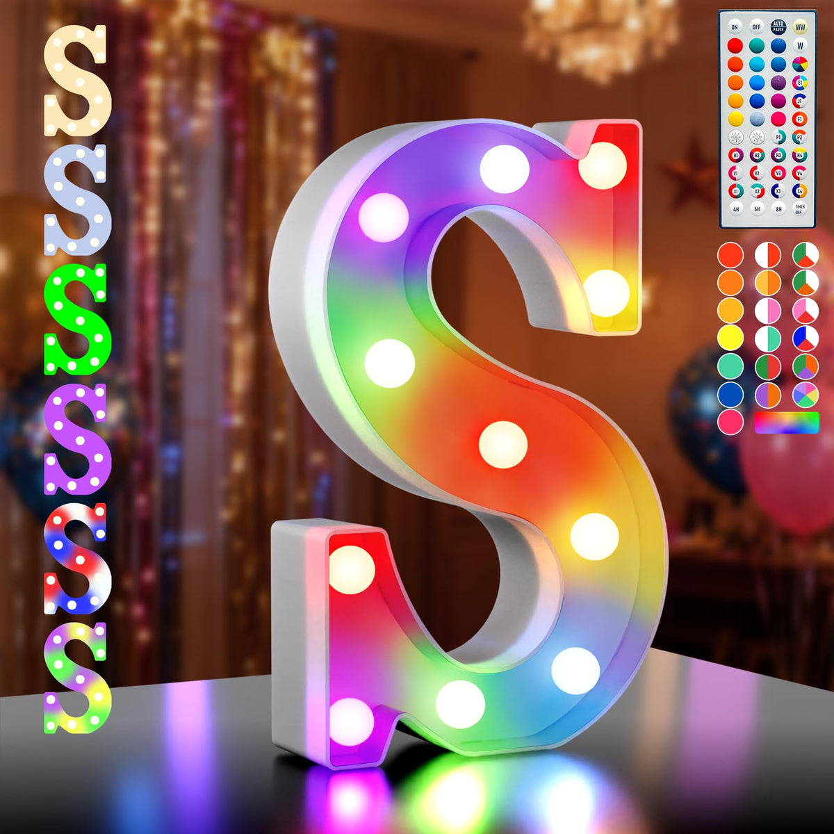 Ledido Pink Glitter Light Up Number 80 for 80th Birthday Decorations