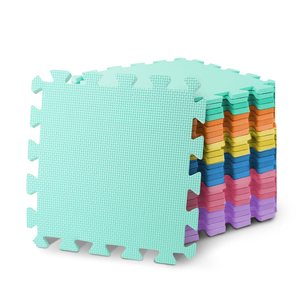 kidoola Foam Baby Play Mat (29x29cm) – Thick & Soft EVA Foam Interlocking Floor Tile Matting for Children – Large Multi Colour, Safe & Comfortable 7mm Thick Play Flooring (9pc)