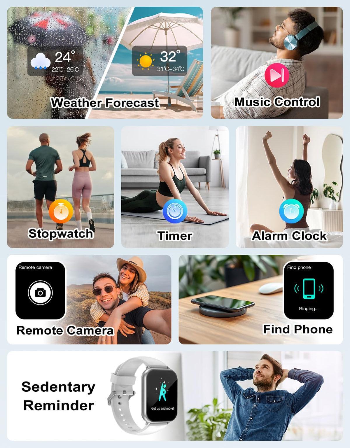RUIMEN Smart Watch Answer Dial Call,Smart Watches for Women Men 1.85" HD Screen Fitness watch with SpO2 Heart Rate Sleep Monitor Step Counter Waterproof 100+ Sports Mode for Android iOS (2 Bands)