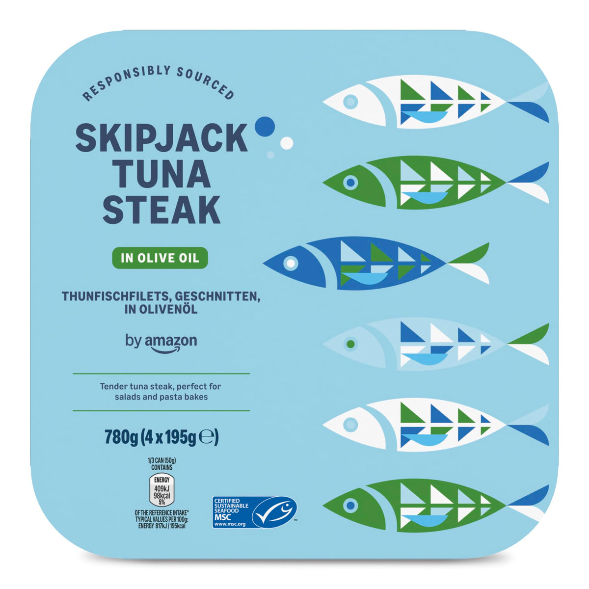 by Amazon MSC Skipjack Tuna Chunks in Spring Water, 4x145g