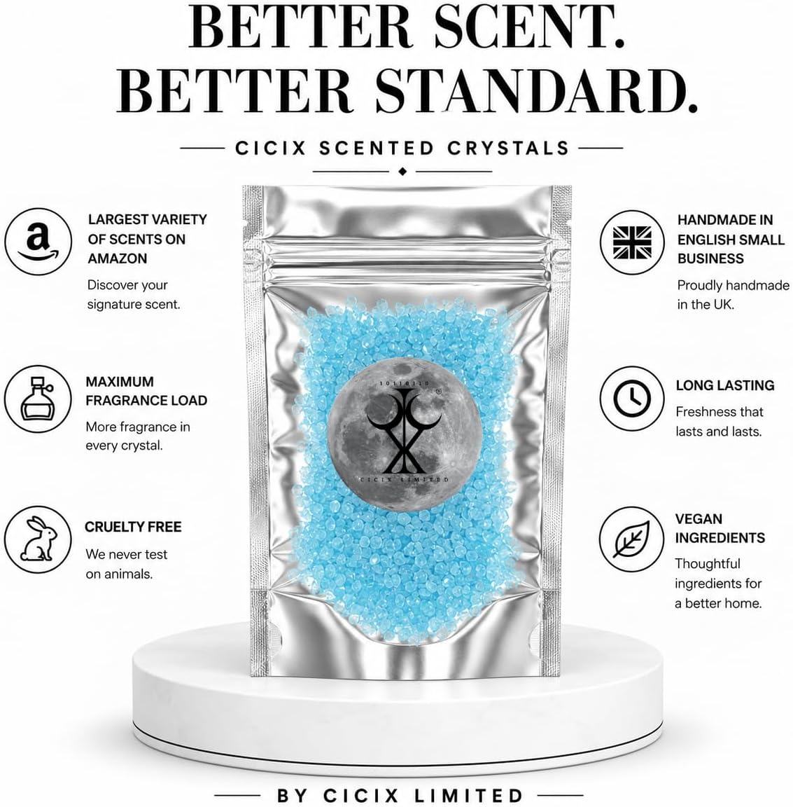 CICIX 3x Luxury Scented Crystals Bundle. 130+ Scent Options. Sizzlers Simmering Granules for Oil Burners. Strong Wax Melt Alternative. Handmade in England. (Daisy's)