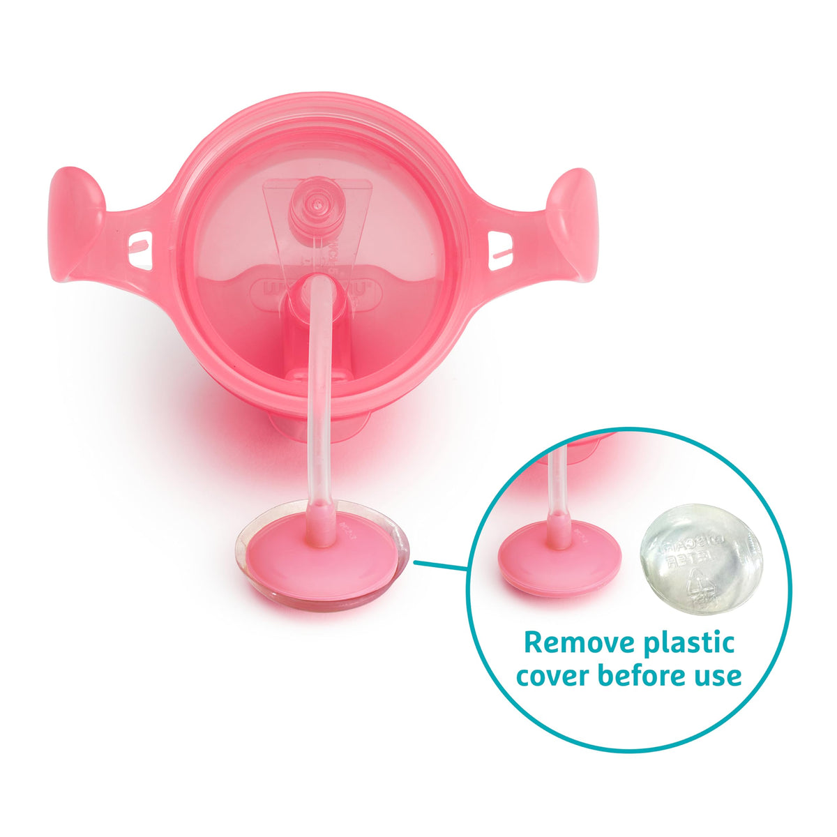 Munchkin Click Lock Tip & Sip Straw Cup Set| Baby & Toddler Sippy Cups with Straw| BPA Free Non Spill Cup| Dishwasher Safe Baby Straw Cup| Weighted Straw Childrens Cups| 7oz/207ml| 2 Pack| Pink/Purple