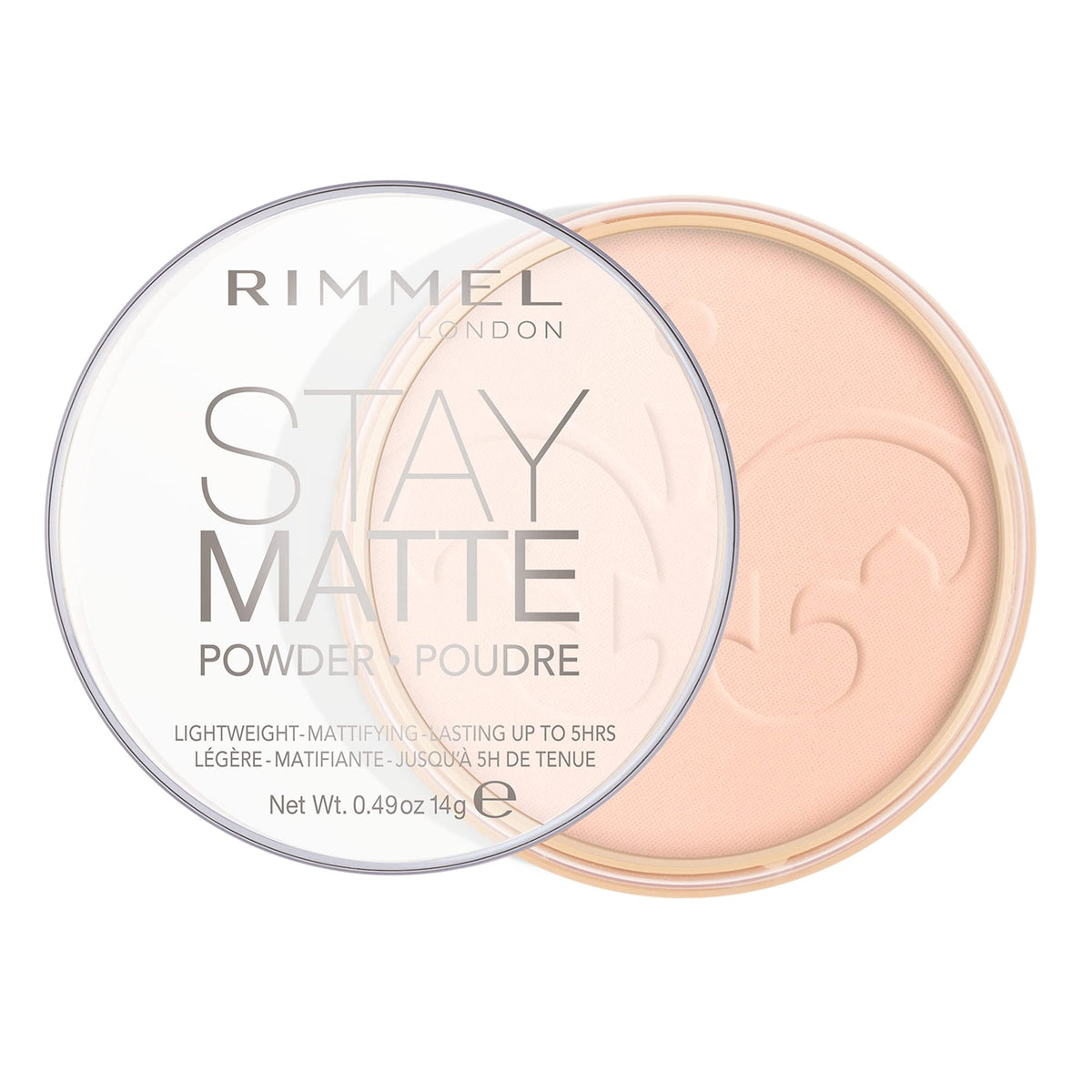 RIMMEL LONDON - Stay Matte Pressed Powder - Lightweight, Oil Absorbing, Smooth Non-Powdery Texture, Lasting Up To 5hrs - For All Skin Types - Dermatologically Tested - Transparent - 14g