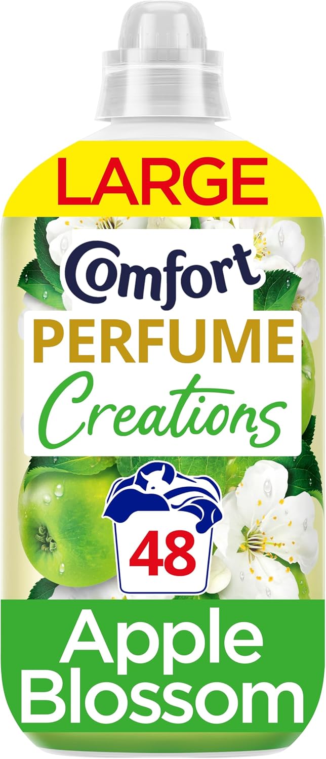 Comfort Perfume Creations Apple Blossom Fabric Conditioner Softener with Motion-Activated Fragrance Technology 100 Days of Freshness 48 washes (1.44 L)