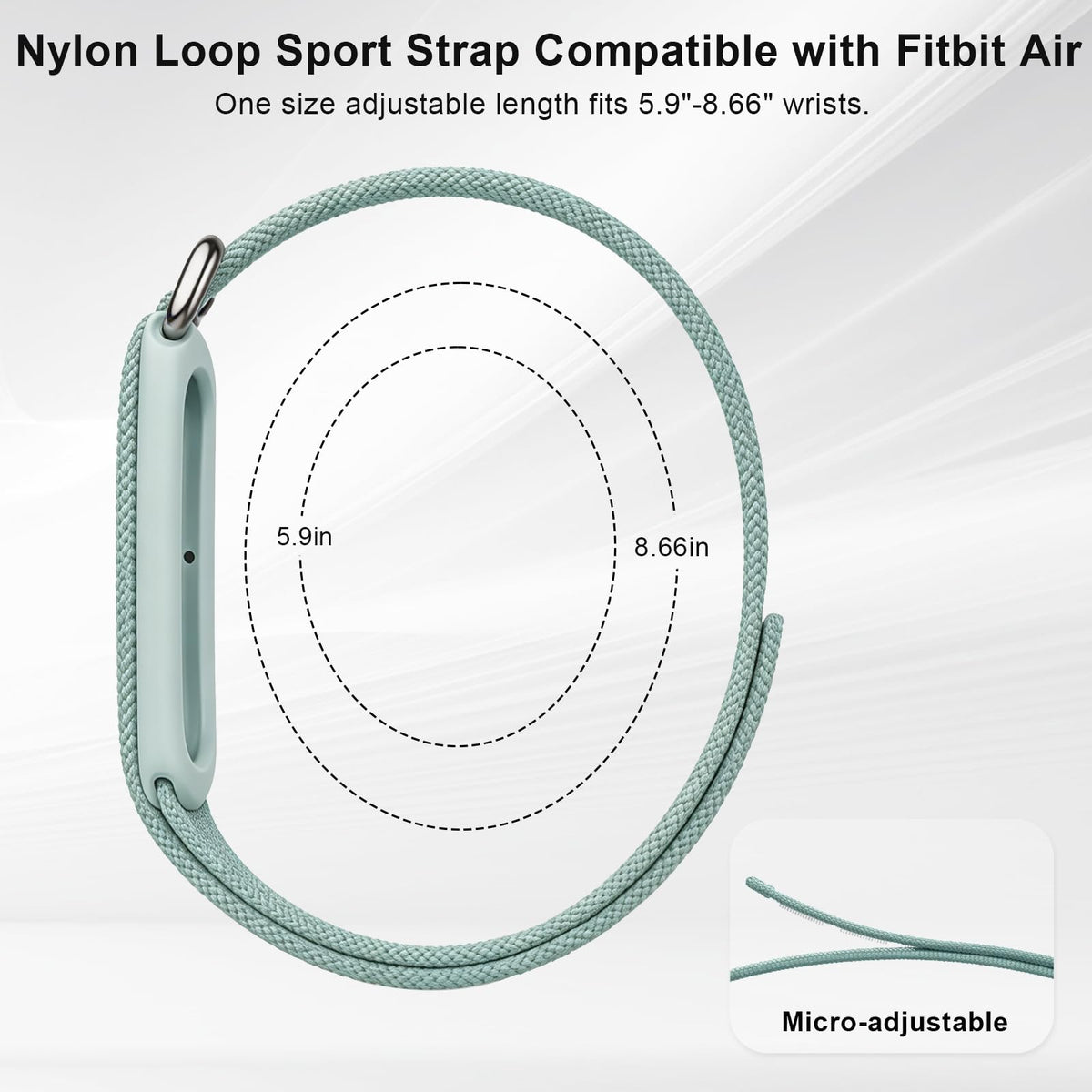 Compatible with Google Fitbit Air Strap Nylon Loop Sport Replacement Band