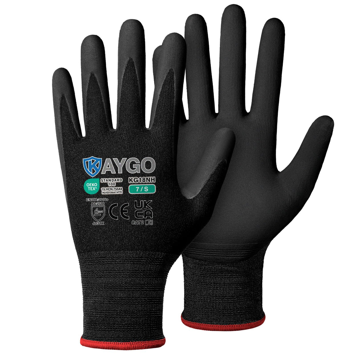 KAYGO Safety Work Gloves MicroFoam Nitrile Coated 12 Pairs, KG18NB