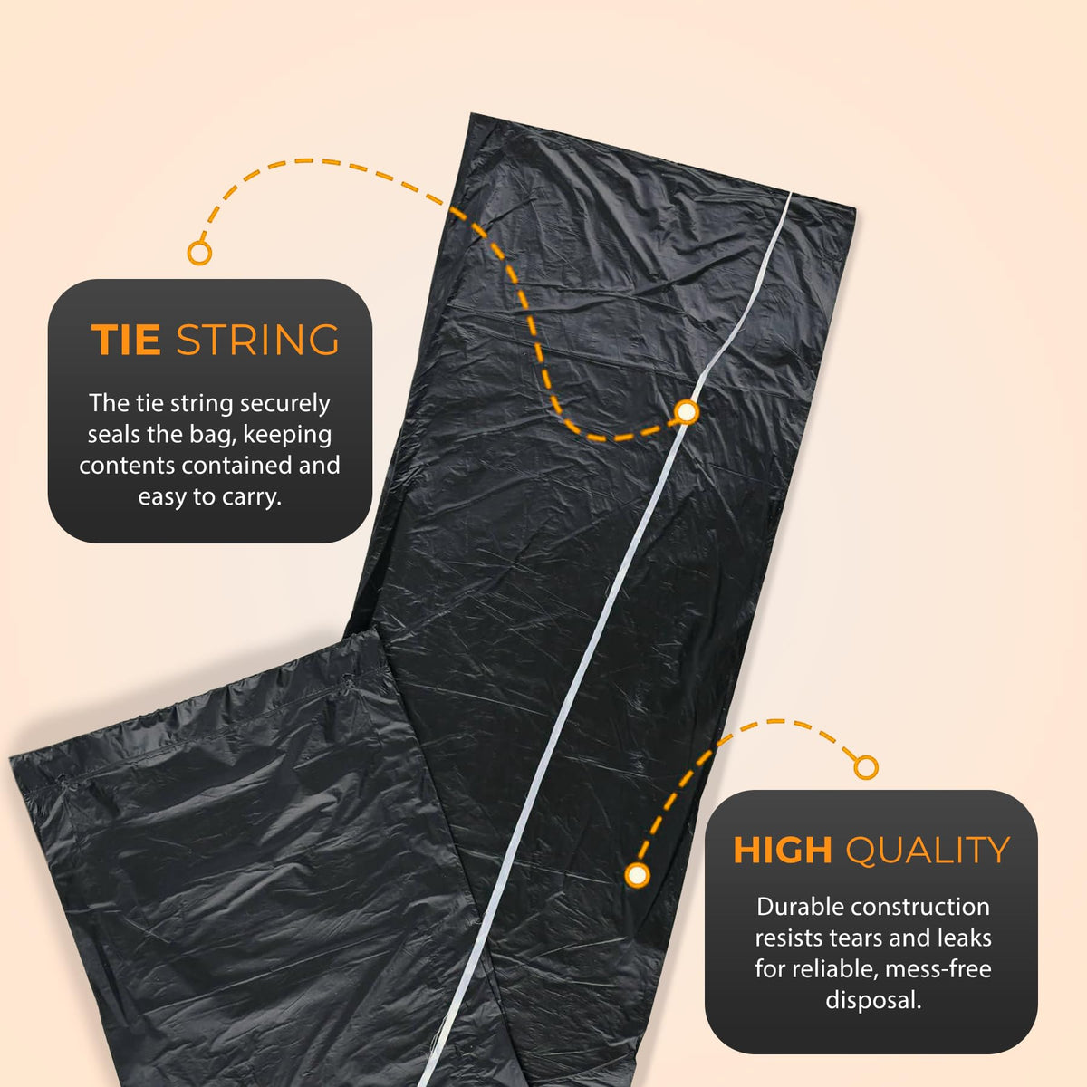 Roe Tenpo 100 Pack Heavy Duty Black Bin Bags – 100L, 33 μm Recyclable Refuse Sacks, Leak-Proof Bin Liners – Rubbish Bags for Kitchen, Home, DIY & Garden, Household, Office & Catering