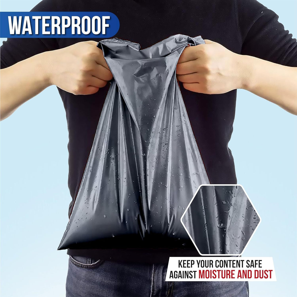 50 Grey Parcel Bags 10" x 14" Self Seal Postage Bag 254mm x 356mm Eco-Friendly Plastic Packaging Delivery Bags A4 Letter Mailing Bag Strong Waterproof Poly Mailers